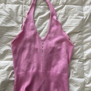 Pink vintage halter top